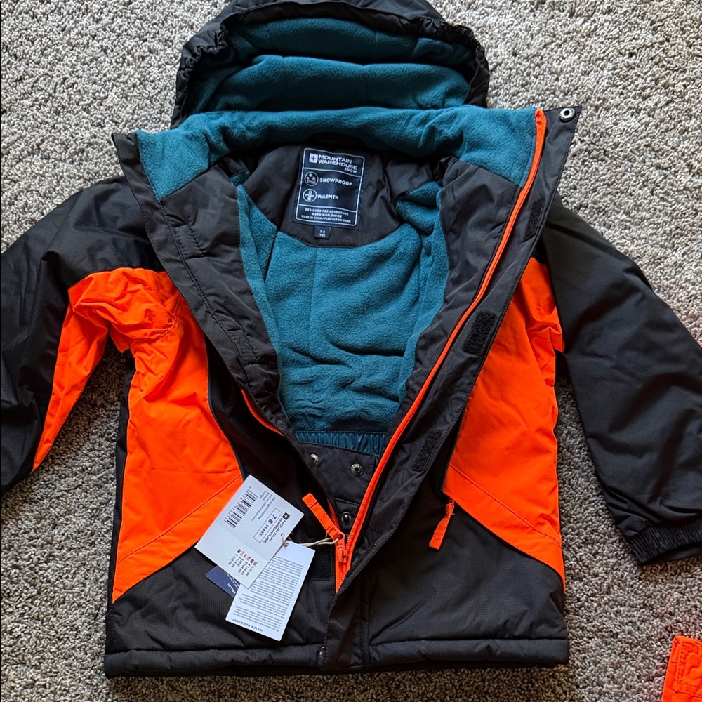 Mountain Warehouse Kids Black Snow / Ski Jacket & Pant Set Boys Size 7-8 - Picture 5 of 16